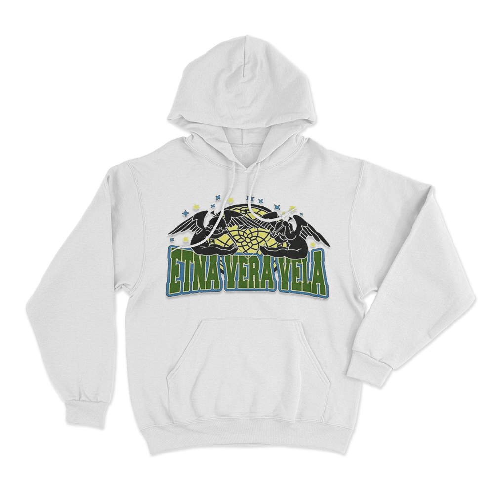 Etna Vera Vela Unisex Hoodie White Etna Vera Vela Unisex Hoodie White