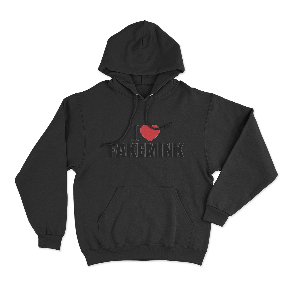 I Love Fakemink Unisex Hoodie Black I Love Fakemink Unisex Hoodie Black