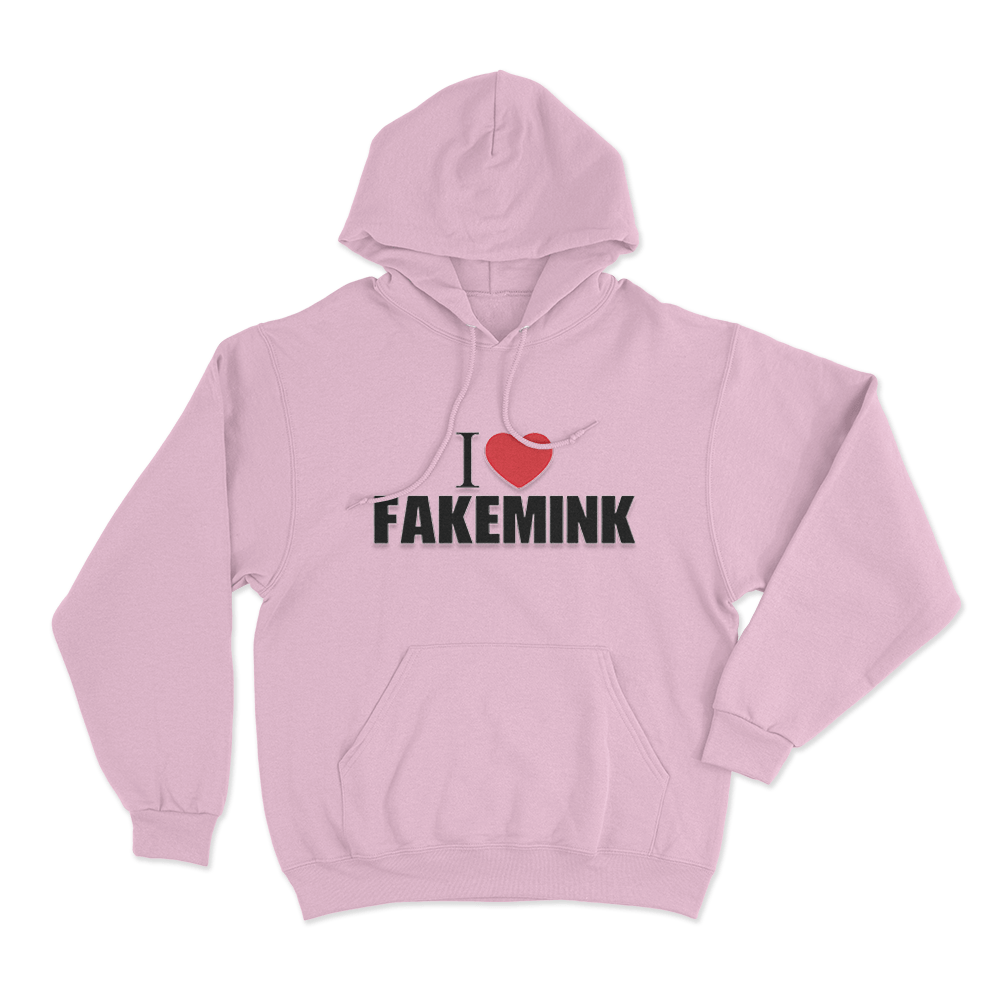 I Love Fakemink Unisex Hoodie Pink I Love Fakemink Unisex Hoodie Pink