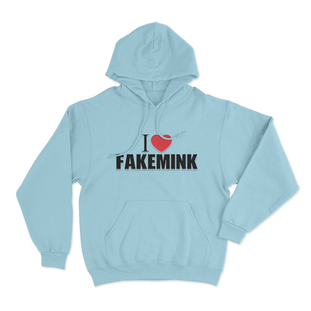 I Love Fakemink Unisex Hoodie Sky Blue I Love Fakemink Unisex Hoodie Sky Blue