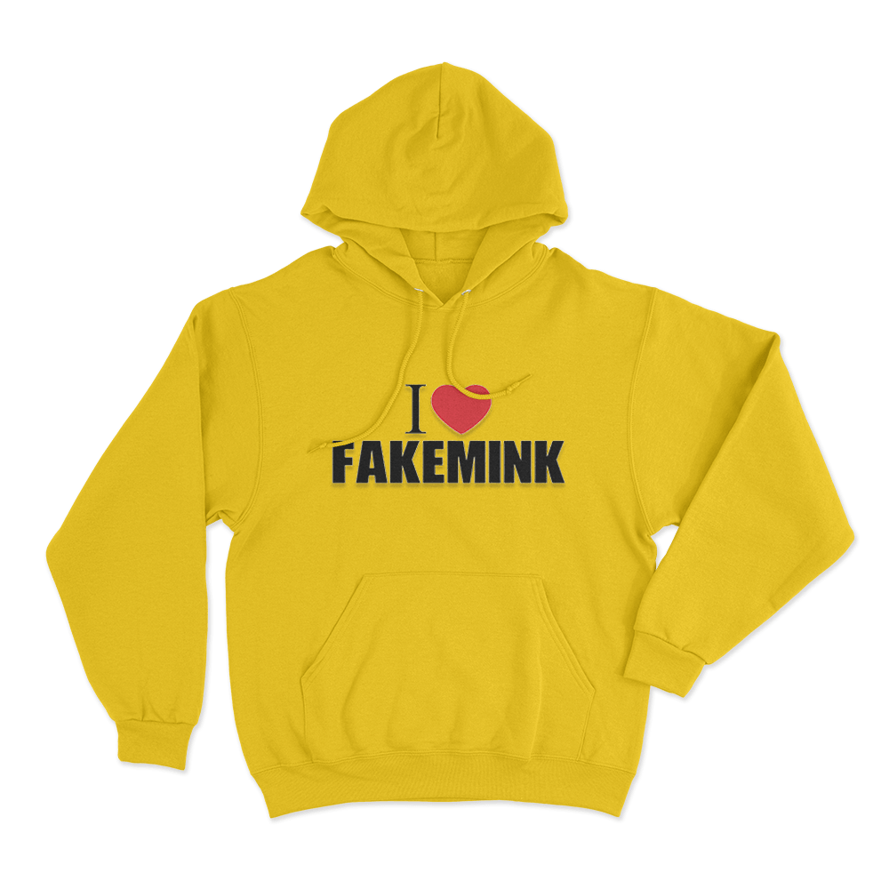 I Love Fakemink Unisex Hoodie Yellow I Love Fakemink Unisex Hoodie Yellow
