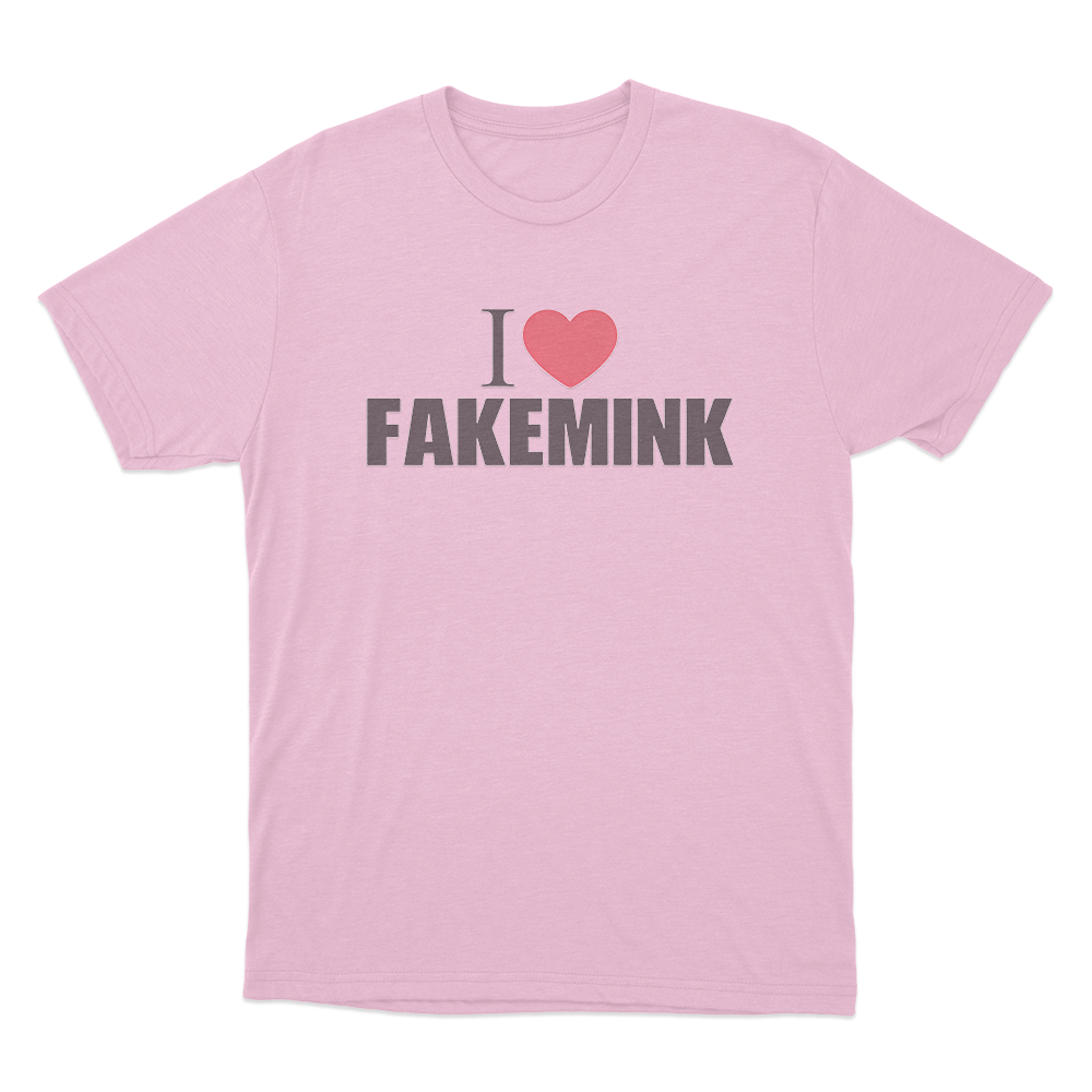 I Love Fakemink Unisex T Shirt Pink I Love Fakemink Unisex T Shirt Pink