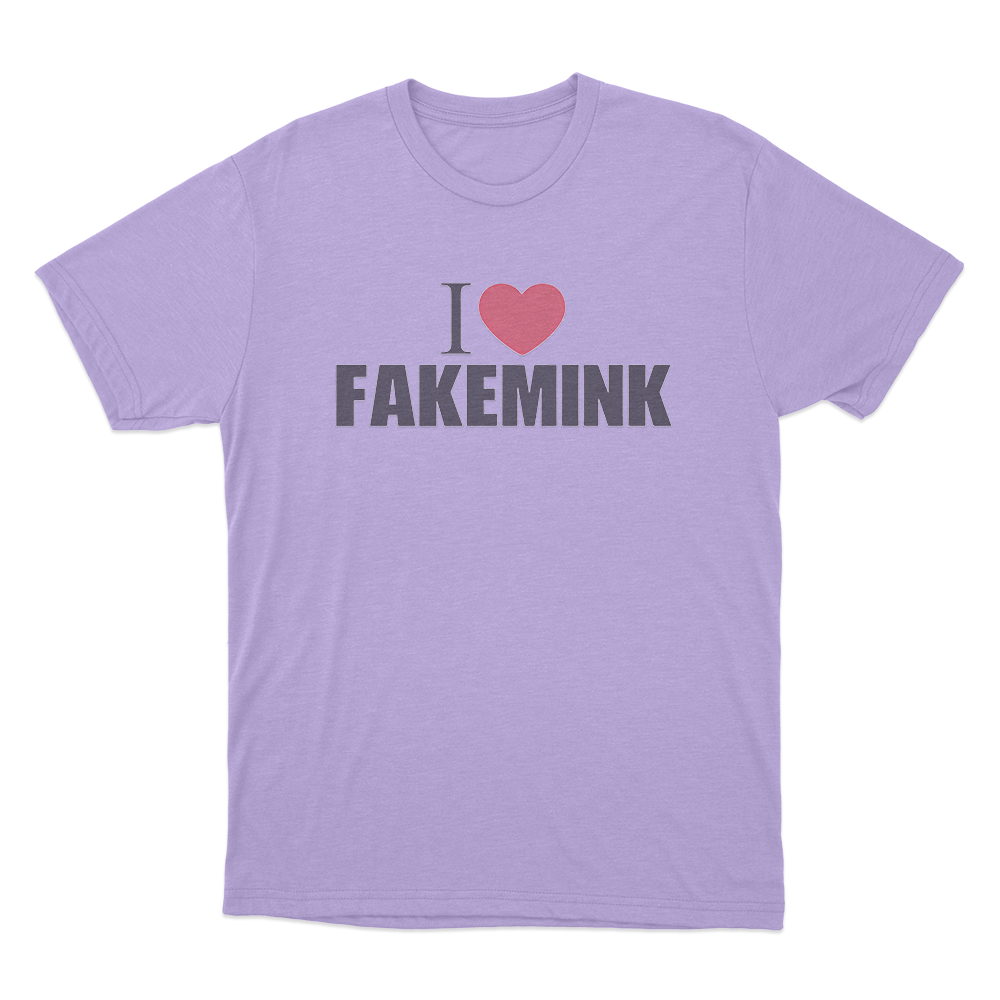 I Love Fakemink Unisex T Shirt Purple I Love Fakemink Unisex T Shirt Purple