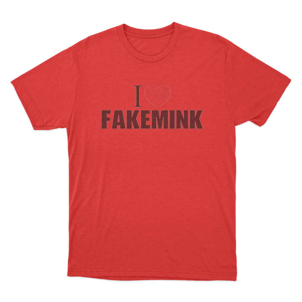 I Love Fakemink Unisex T Shirt Red I Love Fakemink Unisex T Shirt Red