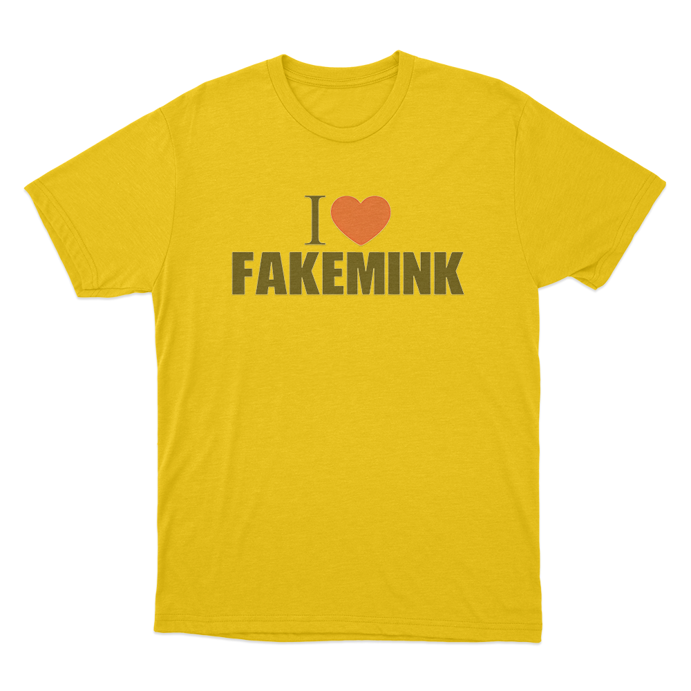 I Love Fakemink Unisex T Shirt Yellow I Love Fakemink Unisex T Shirt Yellow